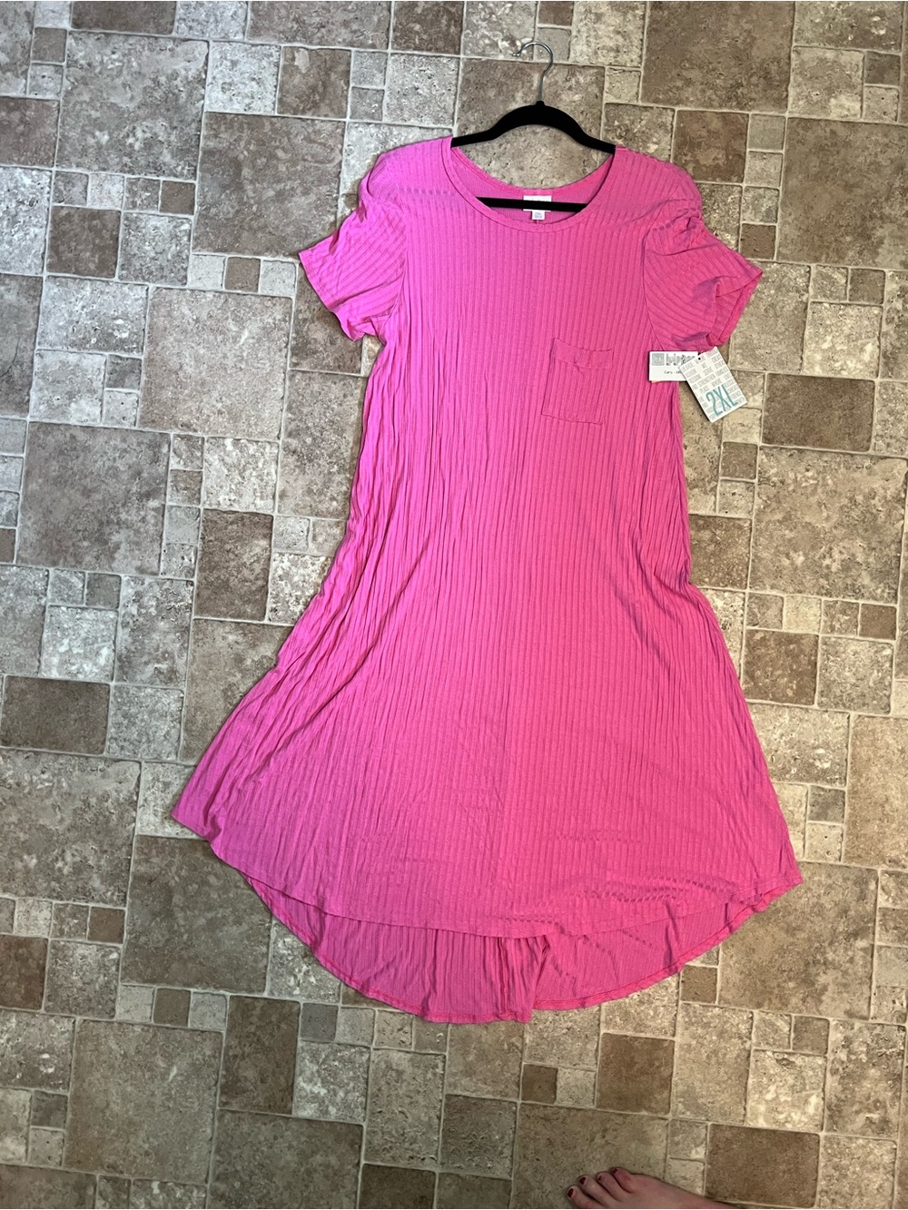 NWT 2X LuLaRoe Carly Pink Ribbed Dress